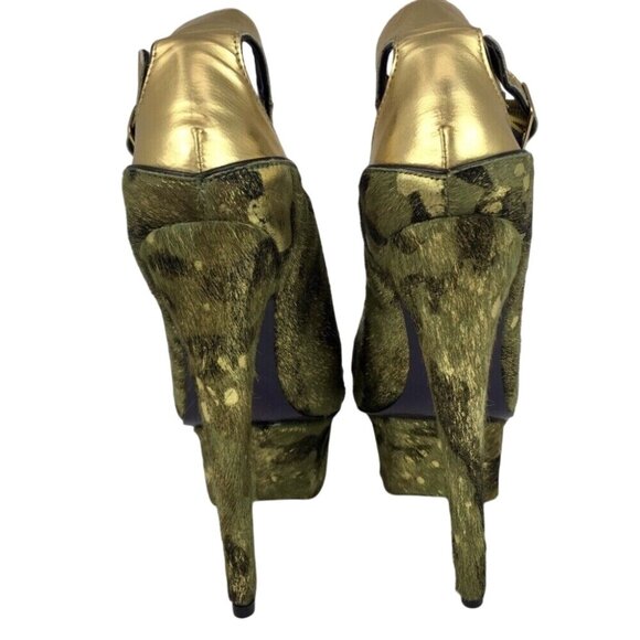 London Trash Gold Metallic High Heel Platforms Size8 Stripper Vixen Sexy MobWife - Picture 4 of 8